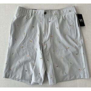 Under Armour 1377303 014 Men's Sz 34 Gray UA Storm Golf Printed Shorts